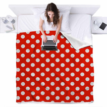 Seamless Polka Dot Pattern Blankets 44809215