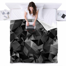 Seamless Polygonal Dark Background Blankets 55847964