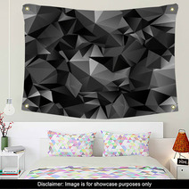 Seamless Polygonal Dark Background Wall Art 55847964