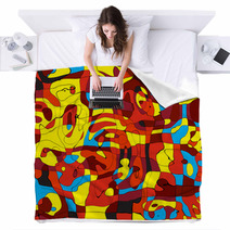 Seamless Pop Art Abstract Colorful Background Blankets 68373311