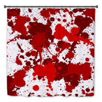 Seamless Red Bloody Ink Color Splats Pattern Bath Decor 58212828