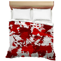 Seamless Red Bloody Ink Color Splats Pattern Bedding 58212828