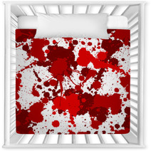 Seamless Red Bloody Ink Color Splats Pattern Nursery Decor 58212828