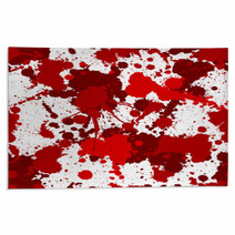 Seamless Red Bloody Ink Color Splats Pattern Rugs 58212828