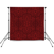 Seamless Red Floral Wallpaper Backdrops 27911008