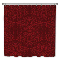 Seamless Red Floral Wallpaper Bath Decor 27911008