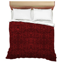 Seamless Red Floral Wallpaper Bedding 27911008
