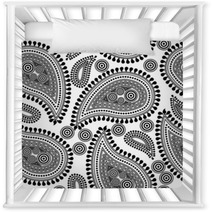 Seamless Repeating Paisley Pattern In Black And White Nursery Decor 10525421