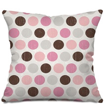 Seamless Retro Polka Dots Pillows 58154362