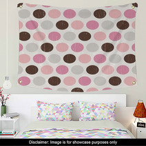 Seamless Retro Polka Dots Wall Art 58154362