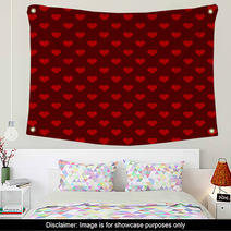 Seamless Retro Style Pattern With Hearts. Vector Wall Art 67493870