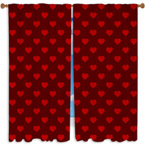 Seamless Retro Style Pattern With Hearts. Vector Window Curtains 67493870