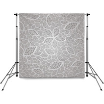 Seamless Silver Lace Leaves Wallpaper Pattern Backdrops 48410675