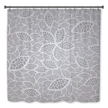 Seamless Silver Lace Leaves Wallpaper Pattern Bath Decor 48410675