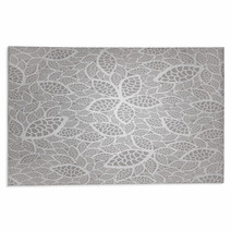 Seamless Silver Lace Leaves Wallpaper Pattern Rugs 48410675