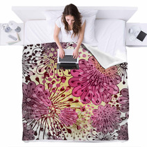 Seamless Spring Floral Pattern Blankets 46976682