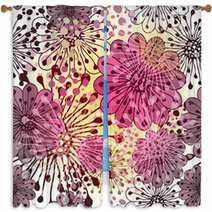 Seamless Spring Floral Pattern Window Curtains 46976682