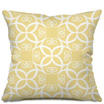 Seamless Symmetric White And Yellow Pattern Pillows 65411970