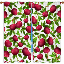Seamless Texture Of Cherry Window Curtains 66819619
