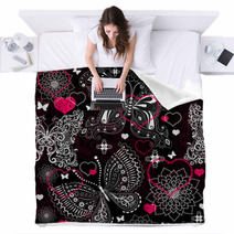 Seamless Valentine Lacy Pattern Blankets 60152771