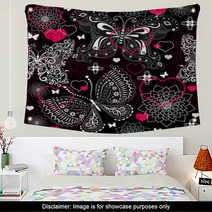Seamless Valentine Lacy Pattern Wall Art 60152771