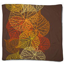 Seamless Vector Pattern With Stylized Autumn Leaves Blankets 67588416