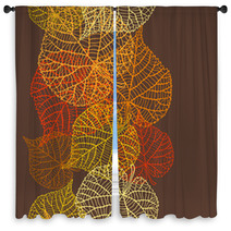 Seamless Vector Pattern With Stylized Autumn Leaves Window Curtains 67588416