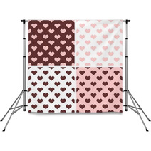 Seamless Vector Pink White Brown Hearts Background Backdrops 62462616