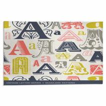 Seamless Vintage Pattern Letter A In Retro Colors Rugs 80825324