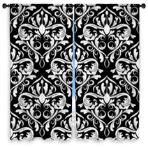 Seamless Wallpaper. Damask Pattern. Flower Background Window Curtains 65753671
