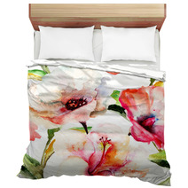 Seamless Wallpaper With Lily Flowers Bedding 59282670