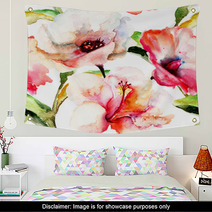 Seamless Wallpaper With Lily Flowers Wall Art 59282670