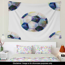 Seamless Watercolor Pattern With Ball Wall Art 179552378