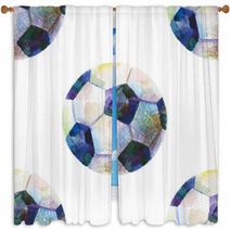Seamless Watercolor Pattern With Ball Window Curtains 179552378
