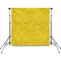 Seamless Yellow Swirls Backdrops 58537646