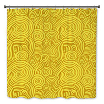 Seamless Yellow Swirls Bath Decor 58537646
