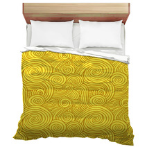 Seamless Yellow Swirls Bedding 58537646
