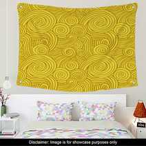 Seamless Yellow Swirls Wall Art 58537646