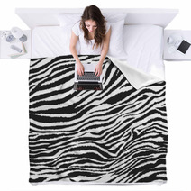 Seamless Zebra Pattern Blankets 83303212