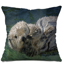 Seaotter Floating On Its Back Pillows 99940530