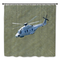 Search And Rescue Helicopter Over Water Bath Decor 90896972