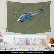 Search And Rescue Helicopter Over Water Wall Art 90896972