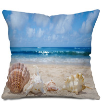 Seashells On A Beach Pillows 54374465
