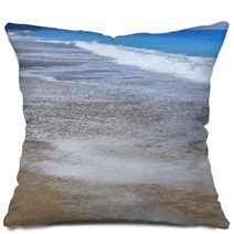 Seashore Waves On Sand Beautiful Background Pillows 68418101