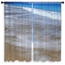 Seashore Waves On Sand Beautiful Background Window Curtains 68418101