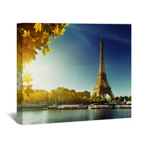 Seine In Paris With Eiffel Tower In Autumn Season Wall Art 68288311
