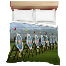 Series Of Archery Clear Targets In Green Field Bedding 65527435