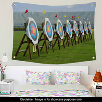 Series Of Archery Clear Targets In Green Field Wall Art 65527435