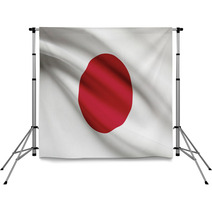 Series Of Ruffled Flags. Japan. Backdrops 63370307