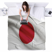 Series Of Ruffled Flags. Japan. Blankets 63370307
